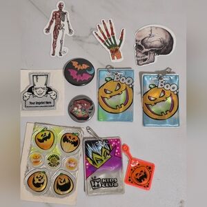 Halloween Random Lot - Stickers, Buttons, Zip Clips